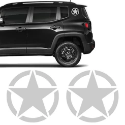 Kit Estrela Militar Para Coluna Jeep Renegade Adesivo Cinza