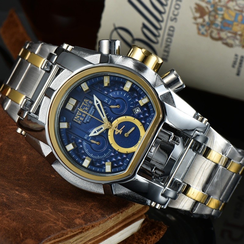 2023 Parafuso De Reserva Invicta Zeus 100 % Trabalhando Relógio Cronógrafo De Quartzo De Luxo Wirstwatch