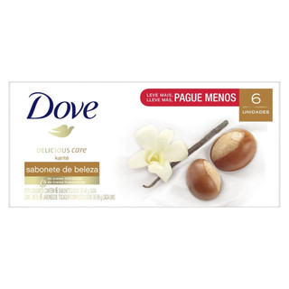 Sabonete em Barra Dove Delicious Care Karité Leve Mais Por Menos com 6 Unidades de 90g cada em Oferta na Shopee
