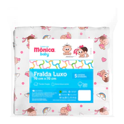 Kit 5 Fraldas de Pano Luxo para Bebê Turma da Mônica Baby