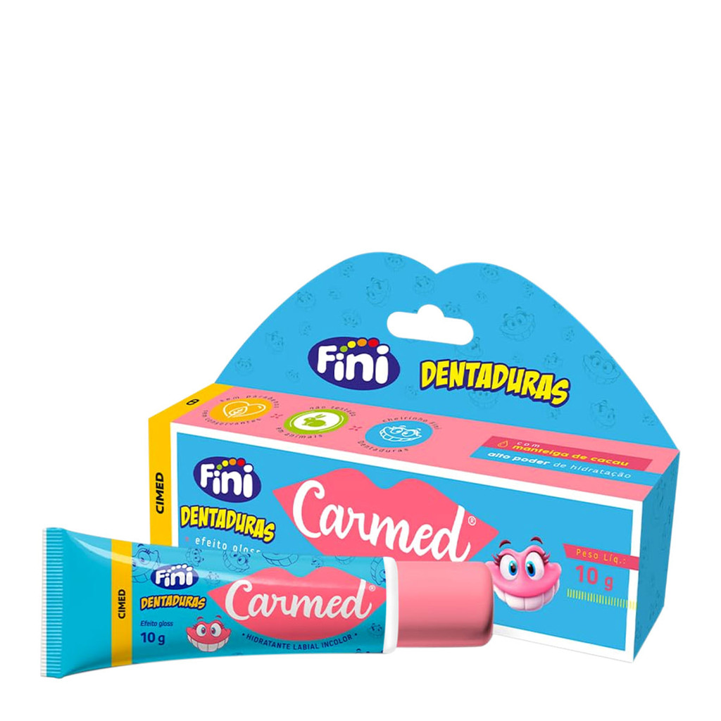 Carmed Fini Dentaduras Incolor - Hidratante Labial 10g em Oferta na Shopee