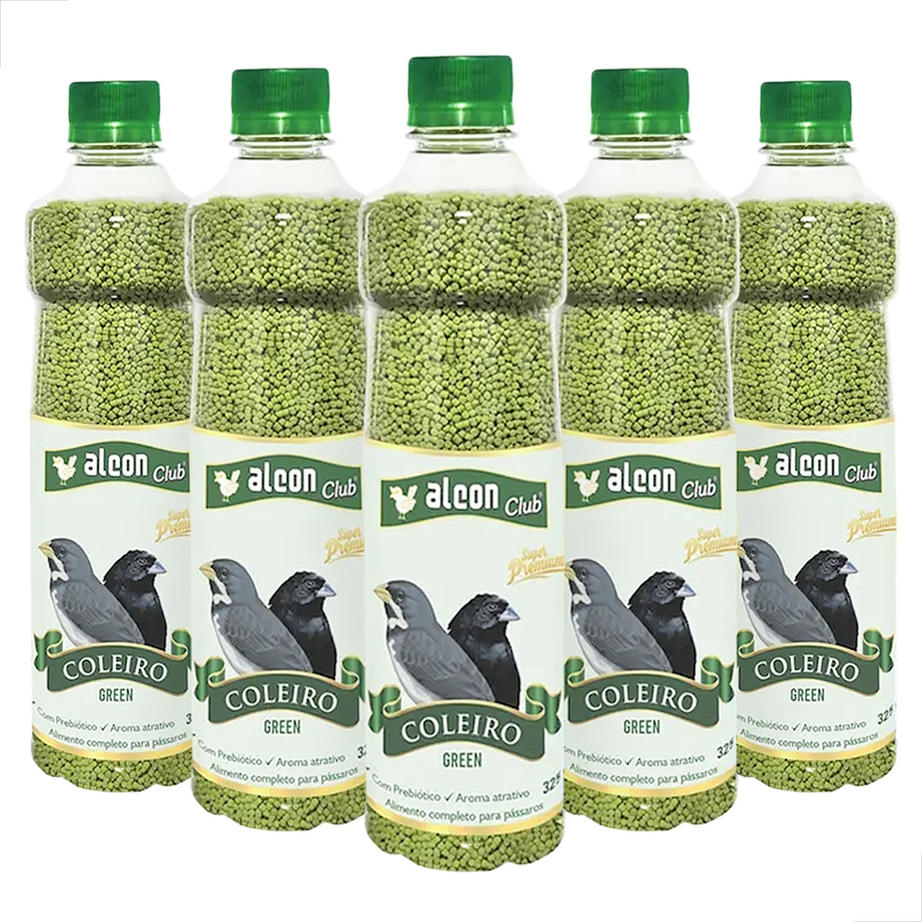 KIT 5 Unidades Alimento para Aves Alcon Club Coleiro Green 325g