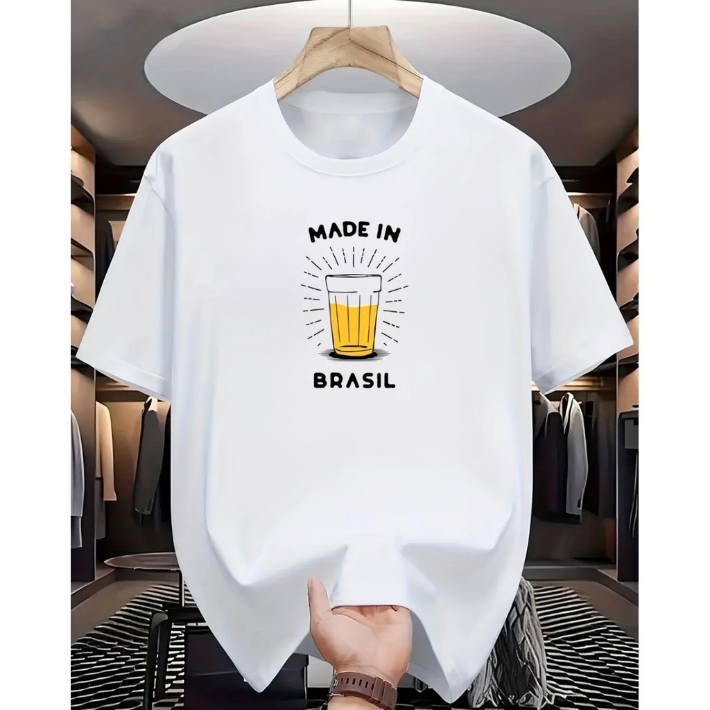 Camiseta Masculina Algodão Branca Camiseta Basica Masculina