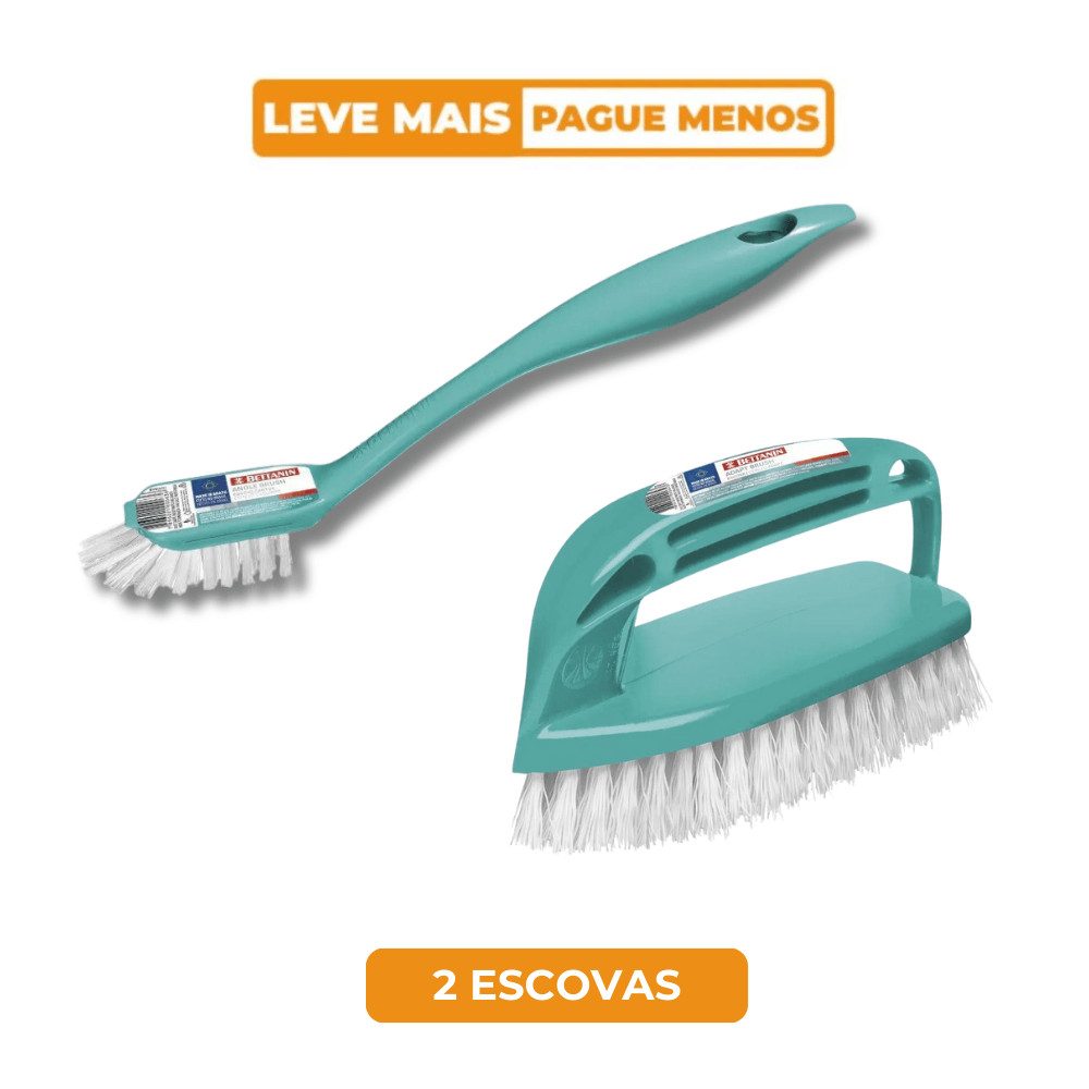 Kit 2 Escovas de Limpeza Noviça  Bettanin em Oferta na Shopee