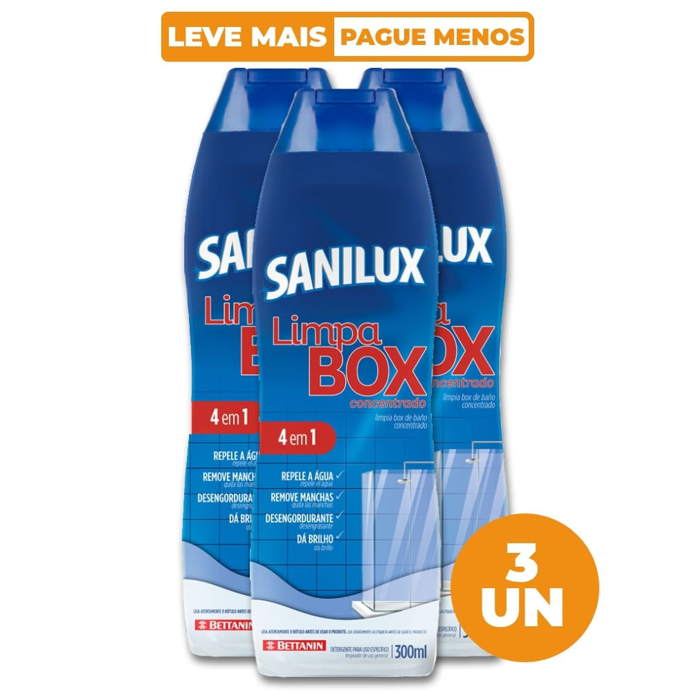 Kit Limpa Box 4 em 1 300ml com 3 Unidades Sanilux Bettanin em Oferta na Shopee