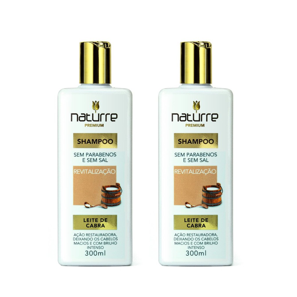2 Shampoo Naturrê Leite De Cabra força e brilho hidratação