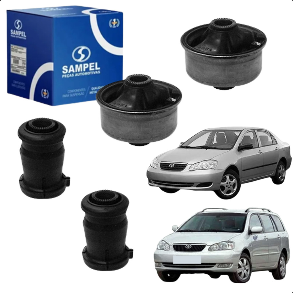 Kit 04 Buchas Balança Bandeja Corolla e Fielder 2003 a 2019