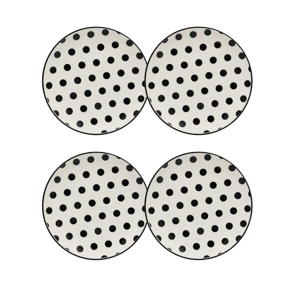 Jogo com 4 Pratos de Sobremesa 20 Cm Oxford Unni Stripes And Dots em Oferta na Shopee