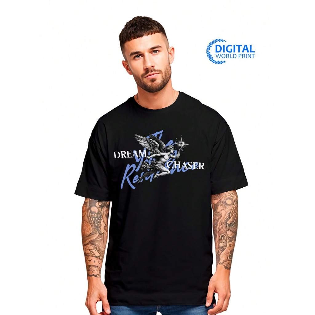 Camisa Camiseta Oversized Streetwear Premium Dream Chaser Caçador de sonhos Fio 30.1penteado 100% Algodão ref-000019