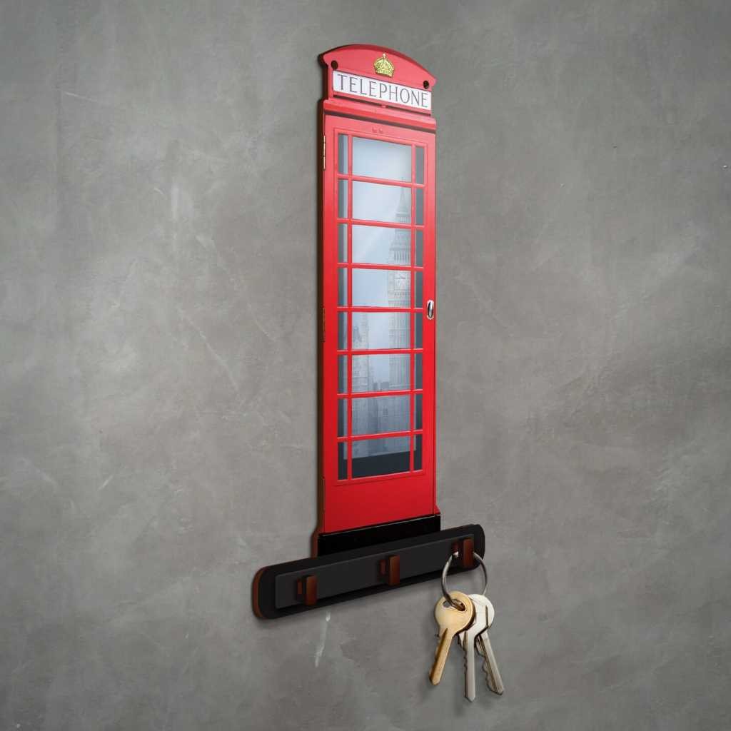 Porta Chaves Cabine Telefônica em MDF 19X10 CM Decorativo Casa Envio Rapido