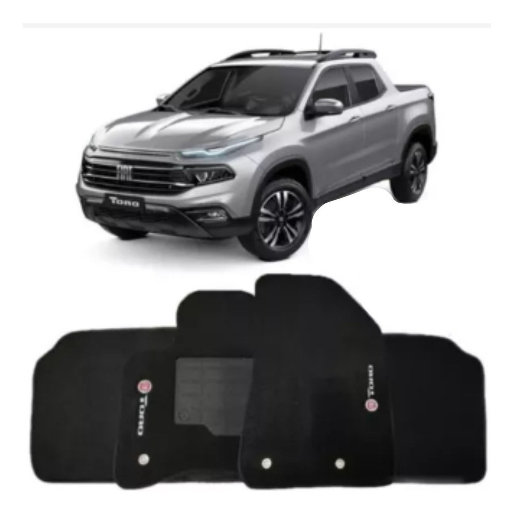 Kit de tapetes 3 peças específico Toro 2016 17 ... 21 2022 Carpete Preto