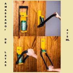 Amassador De Latinhas Lata Abridor Tampa Garrafa Vonder 475ml