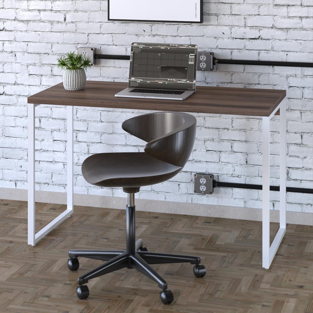 Mesa Kuadra Office 120X60X75cm Estrutura Branca