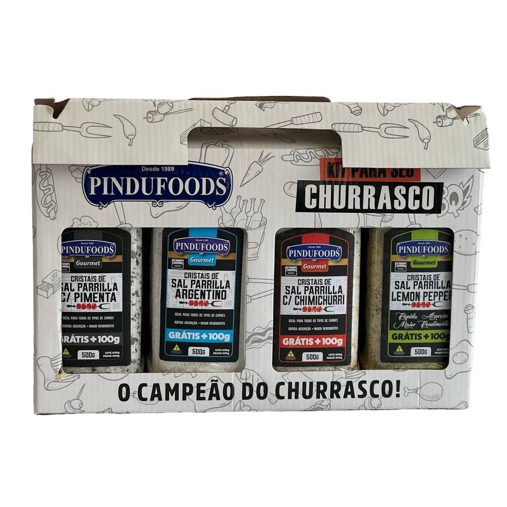 Kit Sal Parrilla Sabores 600g Caixa com 4 em Oferta na Shopee