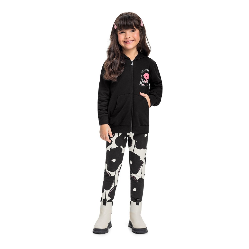 Conjunto Jaqueta e Calça Legging Molecotton para Meninas Bee Loop