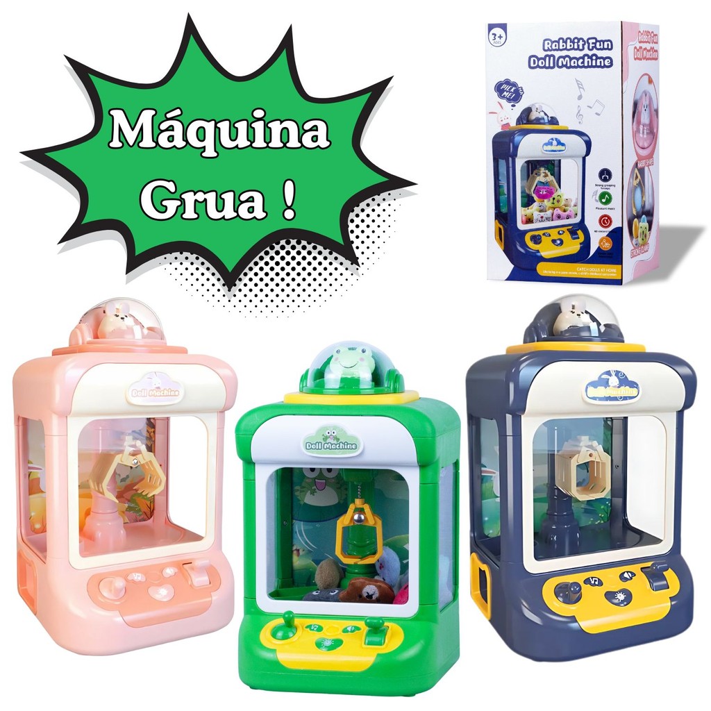 Máquina Grua de Pegar Bichinho Ursinho de Pelúcia Com Som e Luz 34Cm Musica