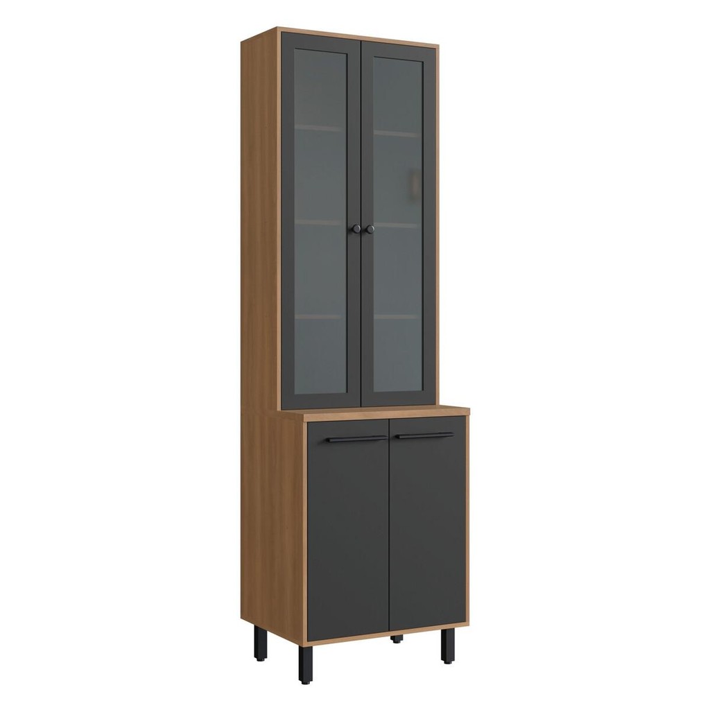 Paneleiro Cristaleira 65cm com Vidros e 4 Portas Havana Multimóveis CR20312