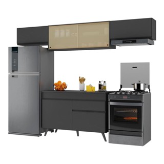 Armário de Cozinha Compacta 260cm Veneza Multimóveis V3698 em Oferta na Shopee