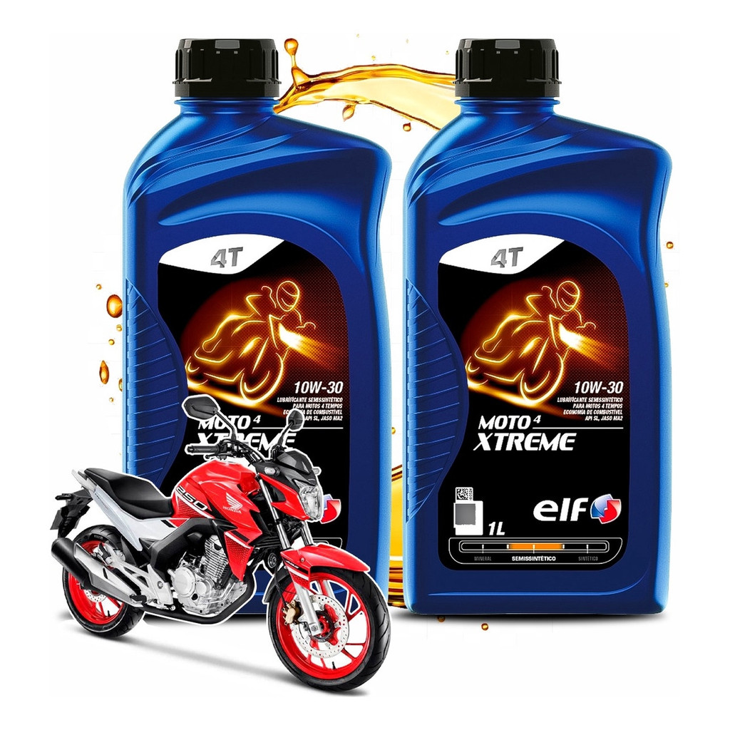 Troca de Óleo Honda CB300F Twister Elf Semissintético Xtreme 10w-30 em Oferta na Shopee