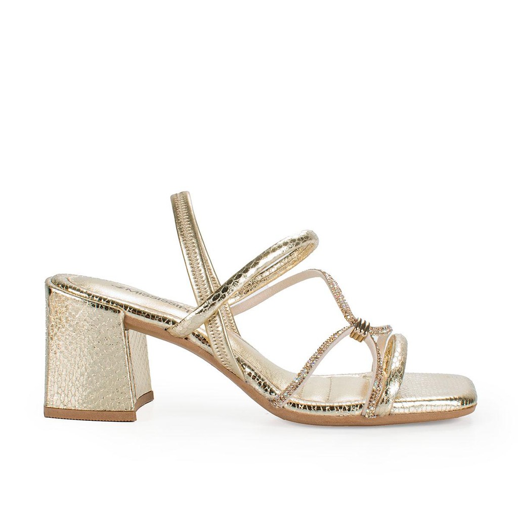 Sandália Mississipi de Salto Bloco Metalizada MC261 - Women Shoes