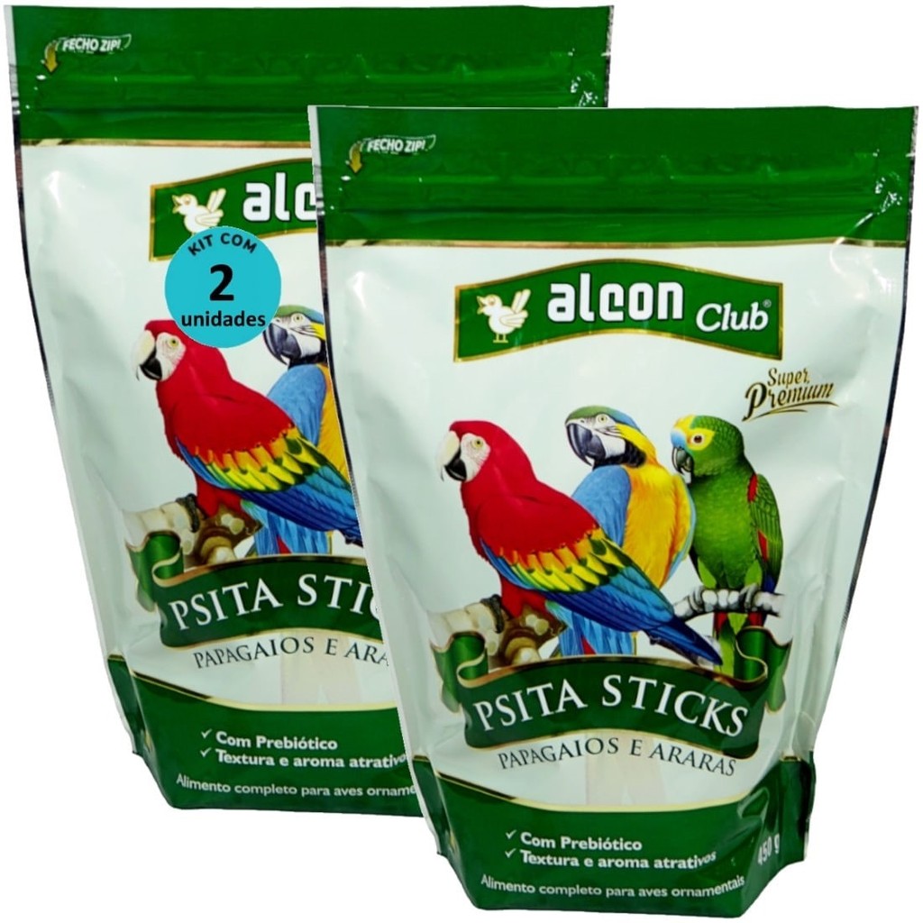 Alcon Club Psita Sticks 450g Super Premium Kit Com 2 Para Papagaios E Araras