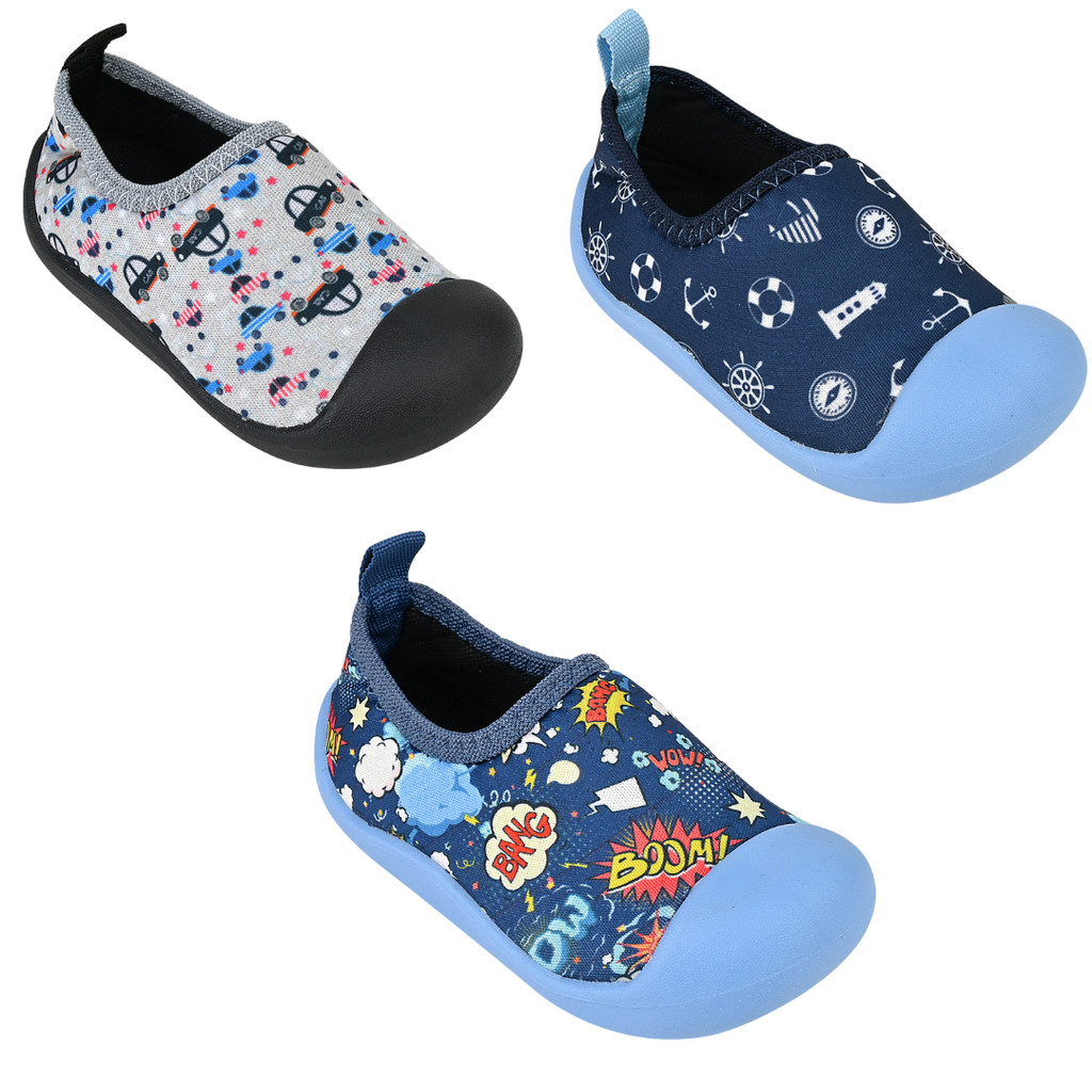 Tênis Infantil Menino Calce Fácil Estampado Diversos Bebê Confortável Macio Antiderrapante Escolar