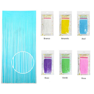 Cortina Metalizada Franja Metálica 2x1m Para Decoração De Festa Cores Candy Color em Oferta na Shopee