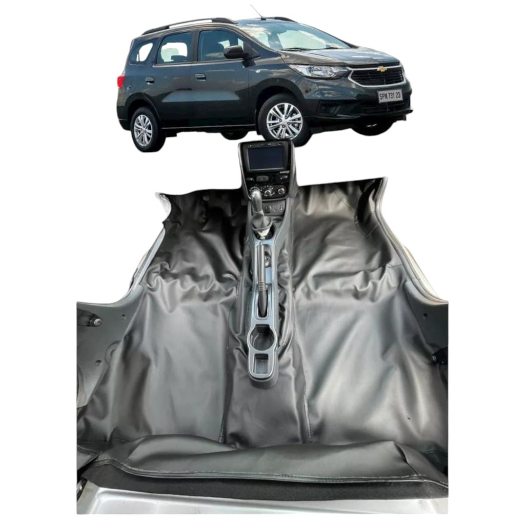 Tapete carpete Assoalho Chevrolet Spin 5 e 7 lugares Com Porta Mala