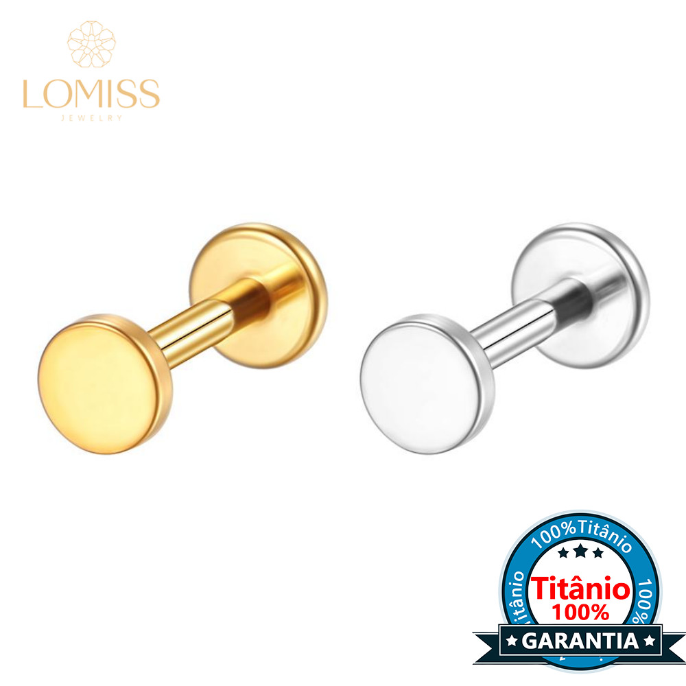 Lomiss Piercing Helix Tragus Conch Labret Titânio Redondo