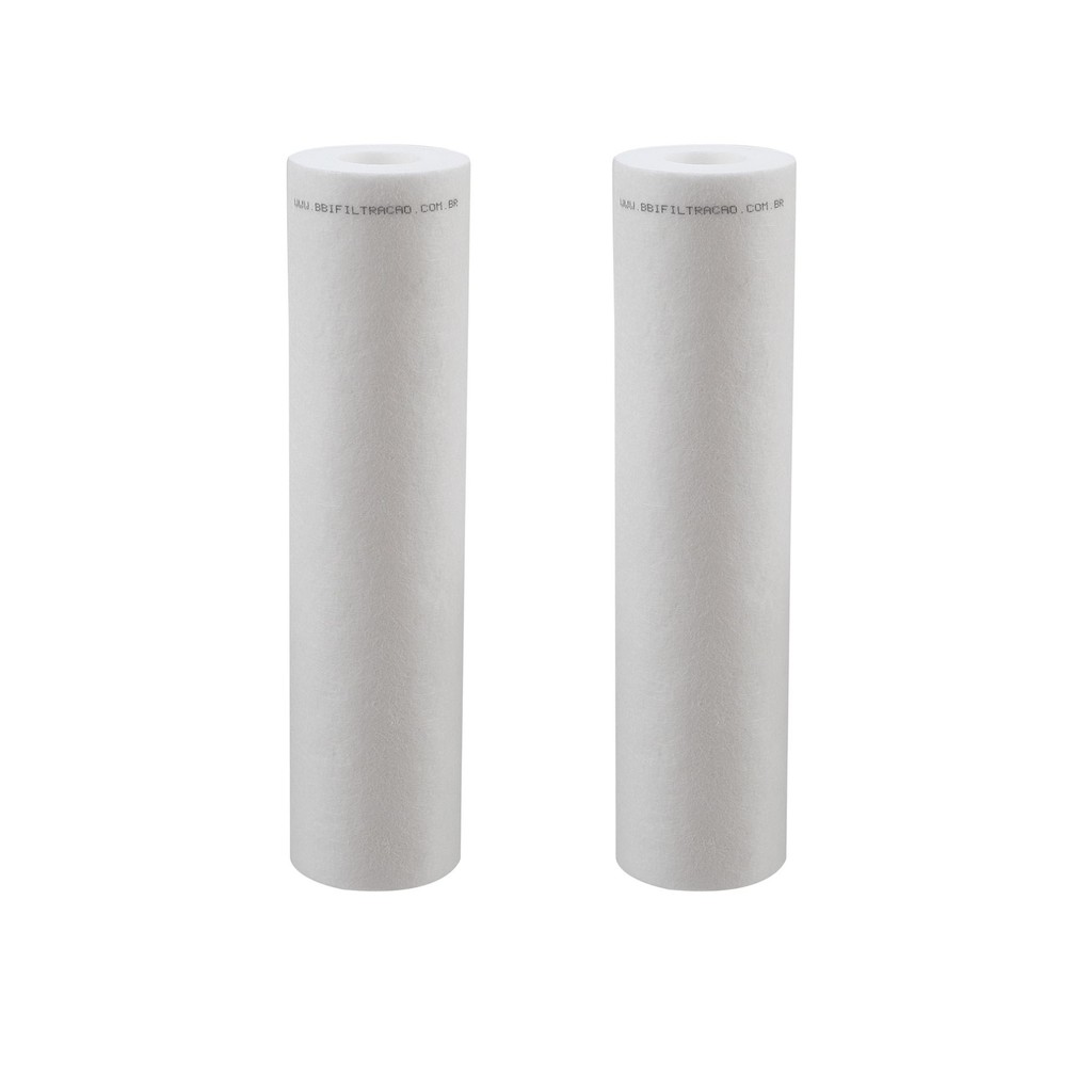 KIT 2 UN Refil BBI Polipropileno Pp10 9 3/4 1.000L/H 5 micra Compativel  POE Planeta Água Pentair