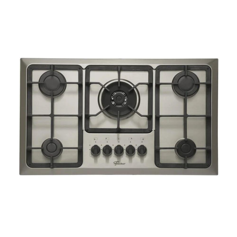 Fogão Cooktop 5 Bocas Tc Infinity Gás Mesa Inox - Fischer 5 Bocas em Oferta na Shopee