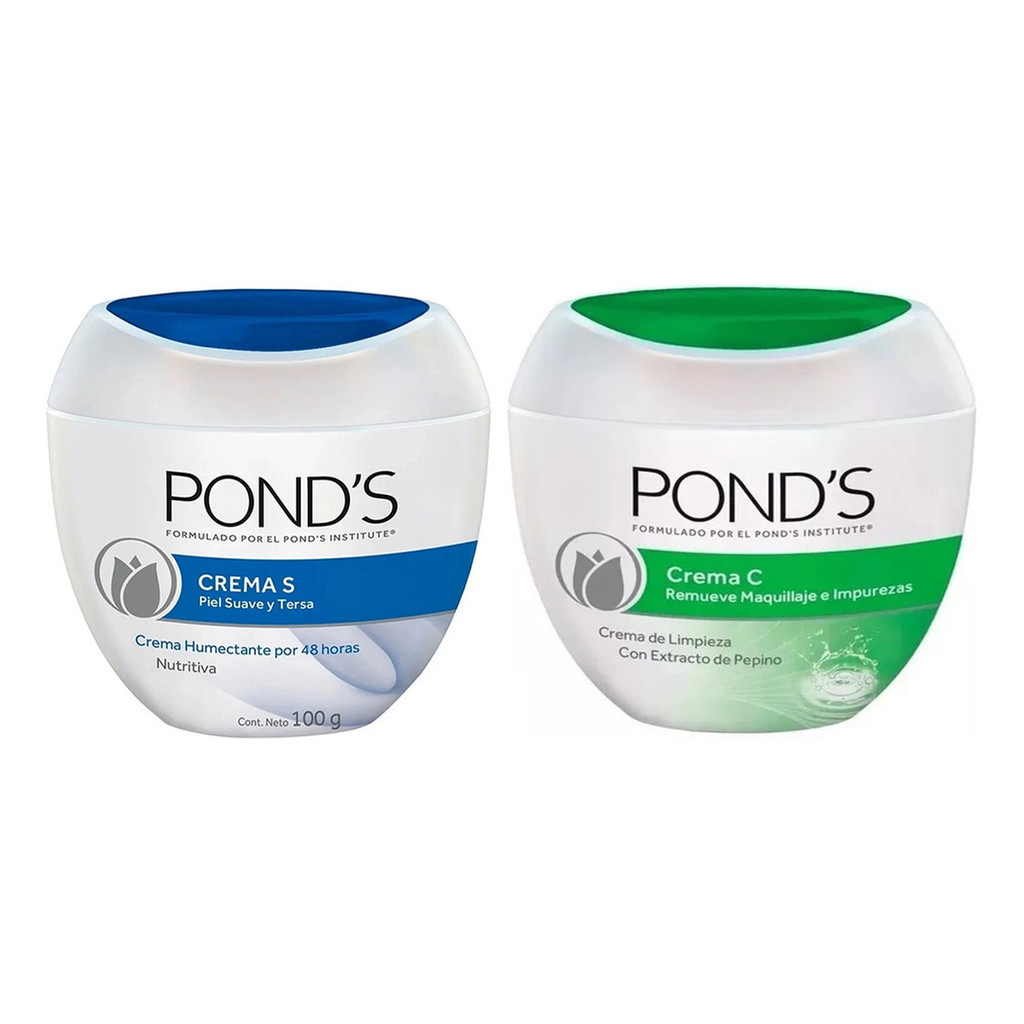 Kit Pond's Azul S Hidratante + Pond's C Verde Limpeza e Demaquilante 100g