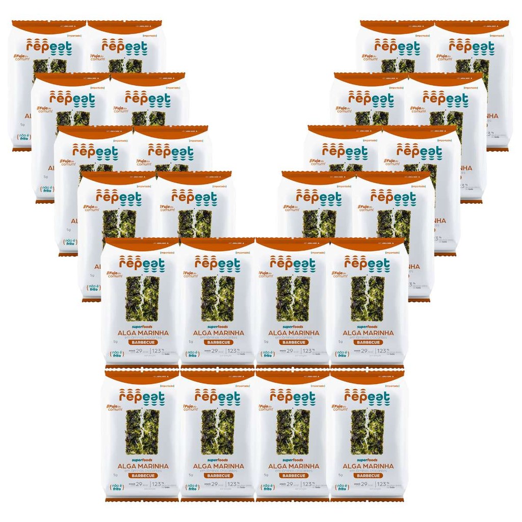 KIT C/24 Repeat Snacks  Algas Marinhas com Barbecue Nori 5g