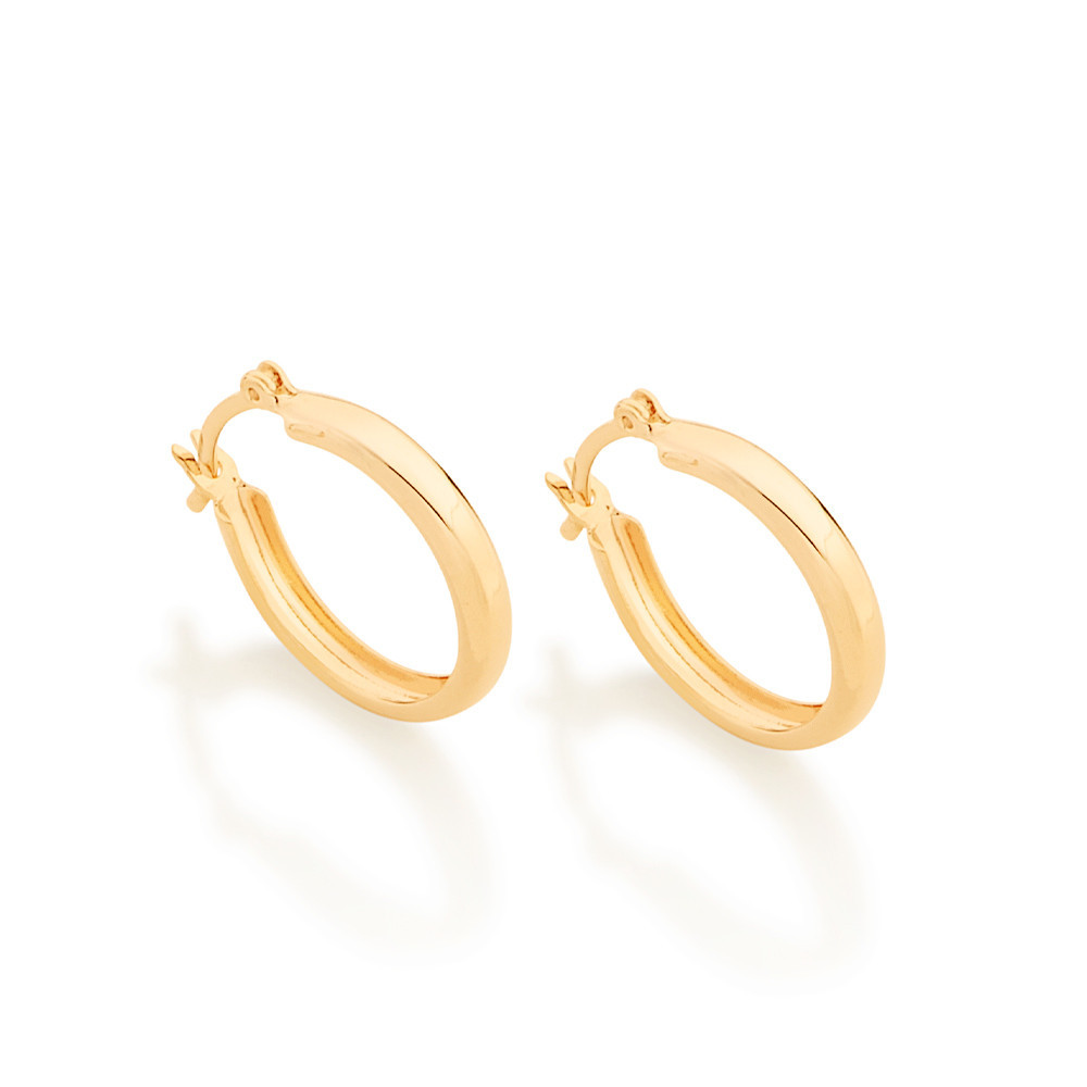 Brinco Rommanel Argola Joias Dourado Médio 1,6 Cm - 520901