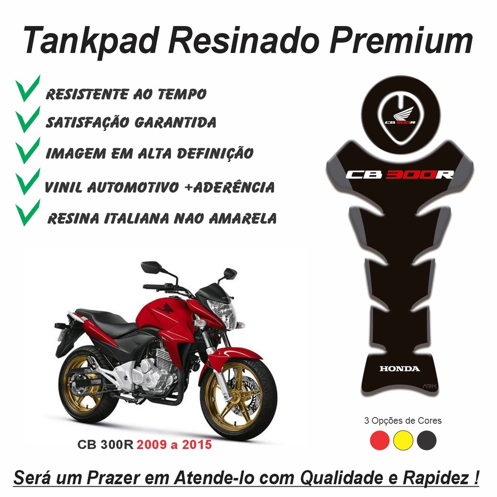 Adesivo Protetor de Tanque Tankpad e Bocal 3d Resinado Moto Honda Cb300r Cb 300r 1