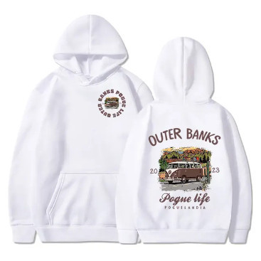 Moletom Canguru Unissex Estampa Outer Banks Blusa De Algodão Simples Com Capuz Lançamento em Oferta na Shopee