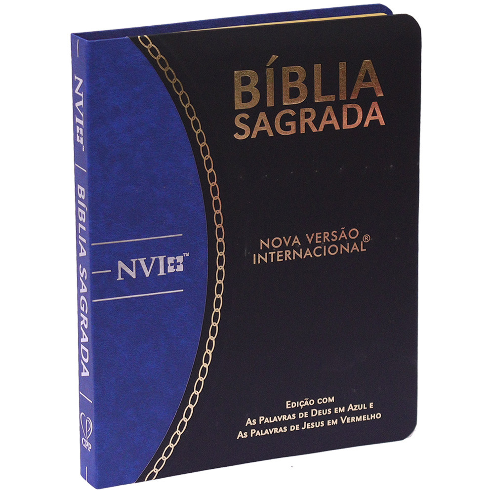 Bíblia Slim | NVI | Letra Normal | Capa Semiflexíve Preta e Azul - Books & Magazines