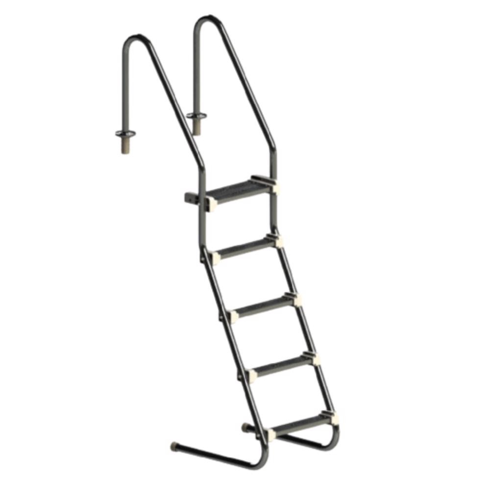 Escada Confort Home 1 1/2 POL com 5 degraus em Inox 024414 SODRAMAR