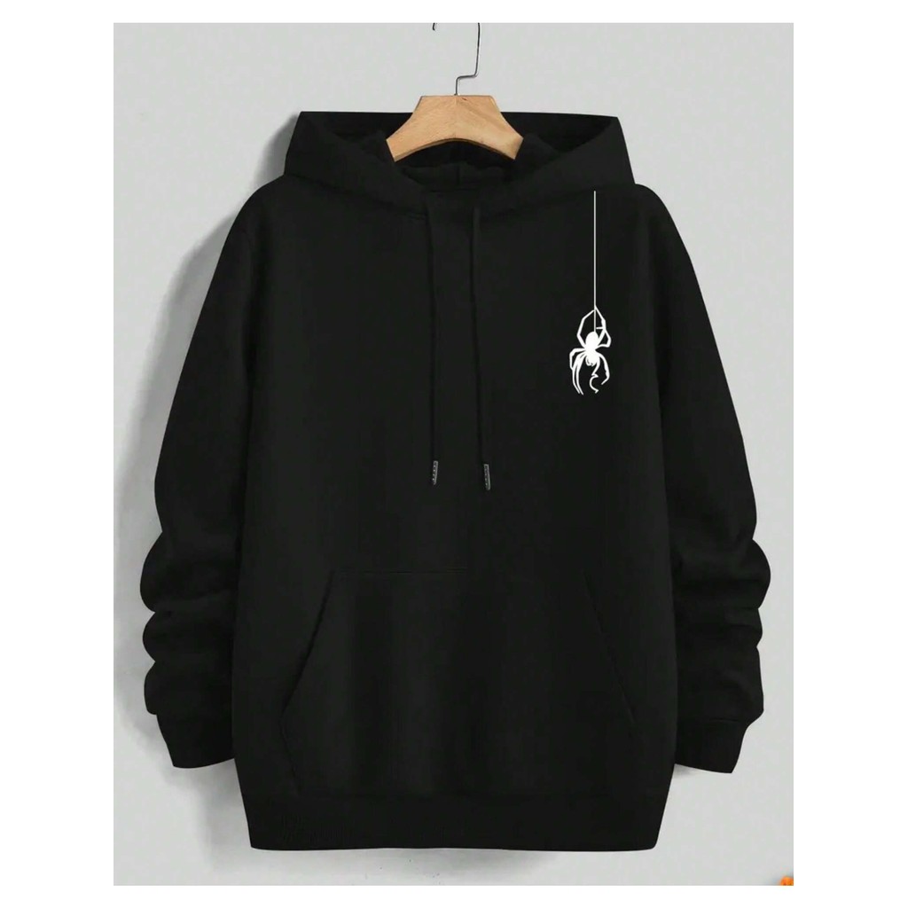Moleton Estampado Estampa Criativa Aranha Padrão Com Regulagem no Capuz Blusa Moletom Unissex Canguru Capuz e Bolso