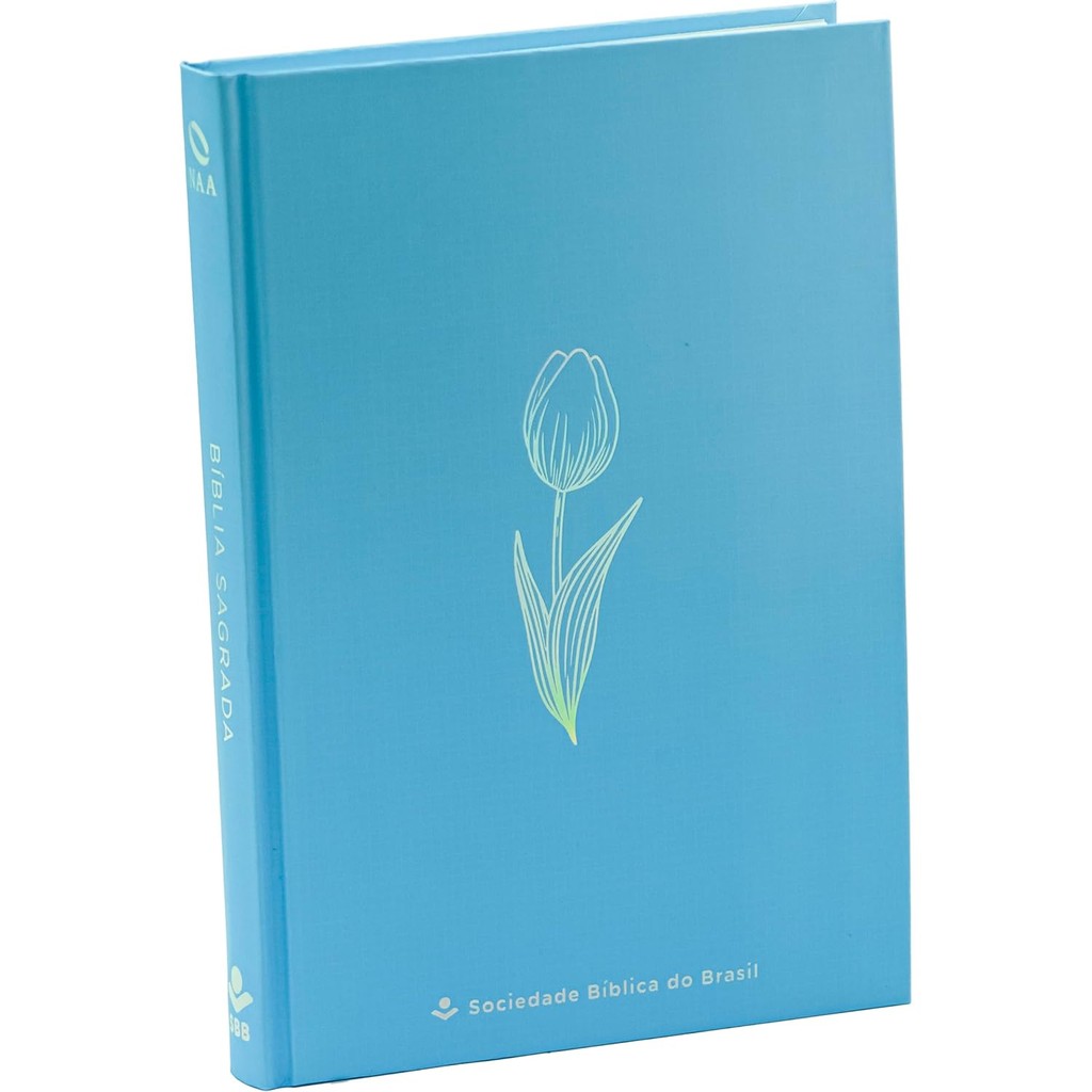 Bíblia Sagrada | NAA | Letra Normal | Capa Dura | Flower Blue em Oferta na Shopee