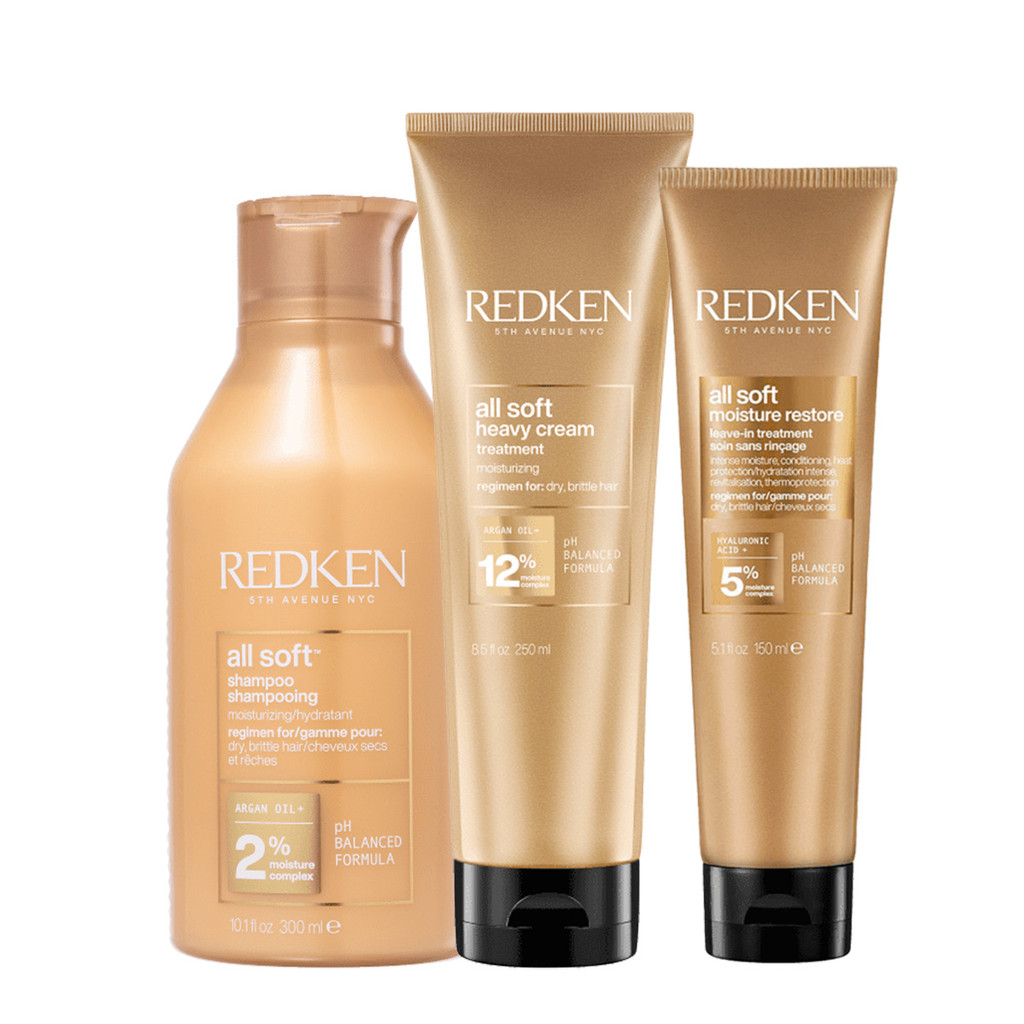 Kit Redken All Soft Shampoo Máscara e Leave-in (3 produtos) em Oferta na Shopee