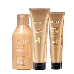 Kit Redken All Soft Shampoo Máscara e Leave-in (3 produtos)