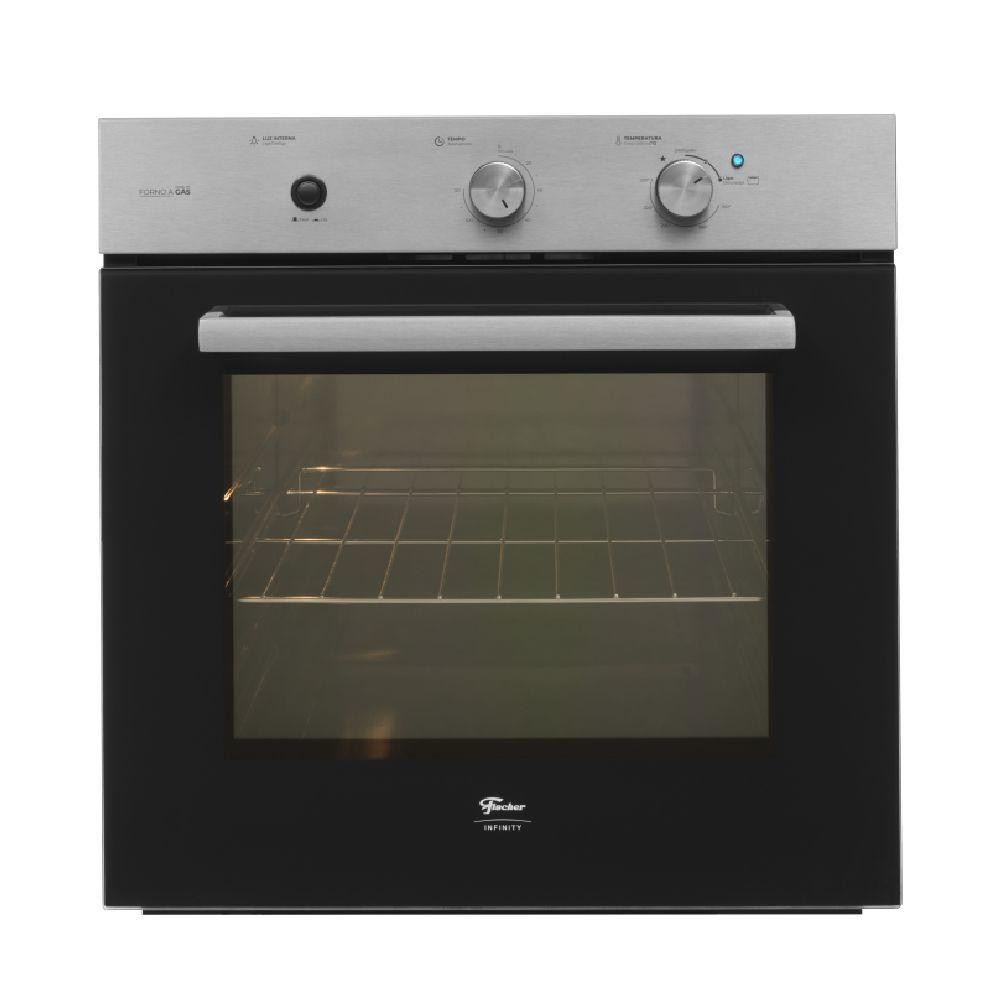 Imagem Forno a Gas De Embutir Fischer Infinity Inox 78L 127V
