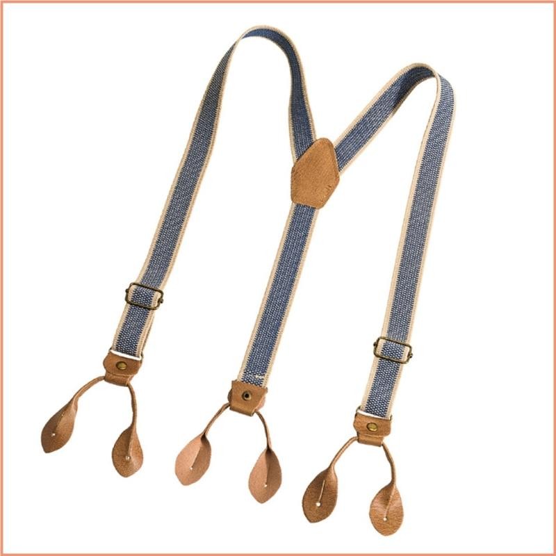 Yao Retros Botões Elásticos Suspensórios Unissex Masculinos Largo Para Entusiastas
