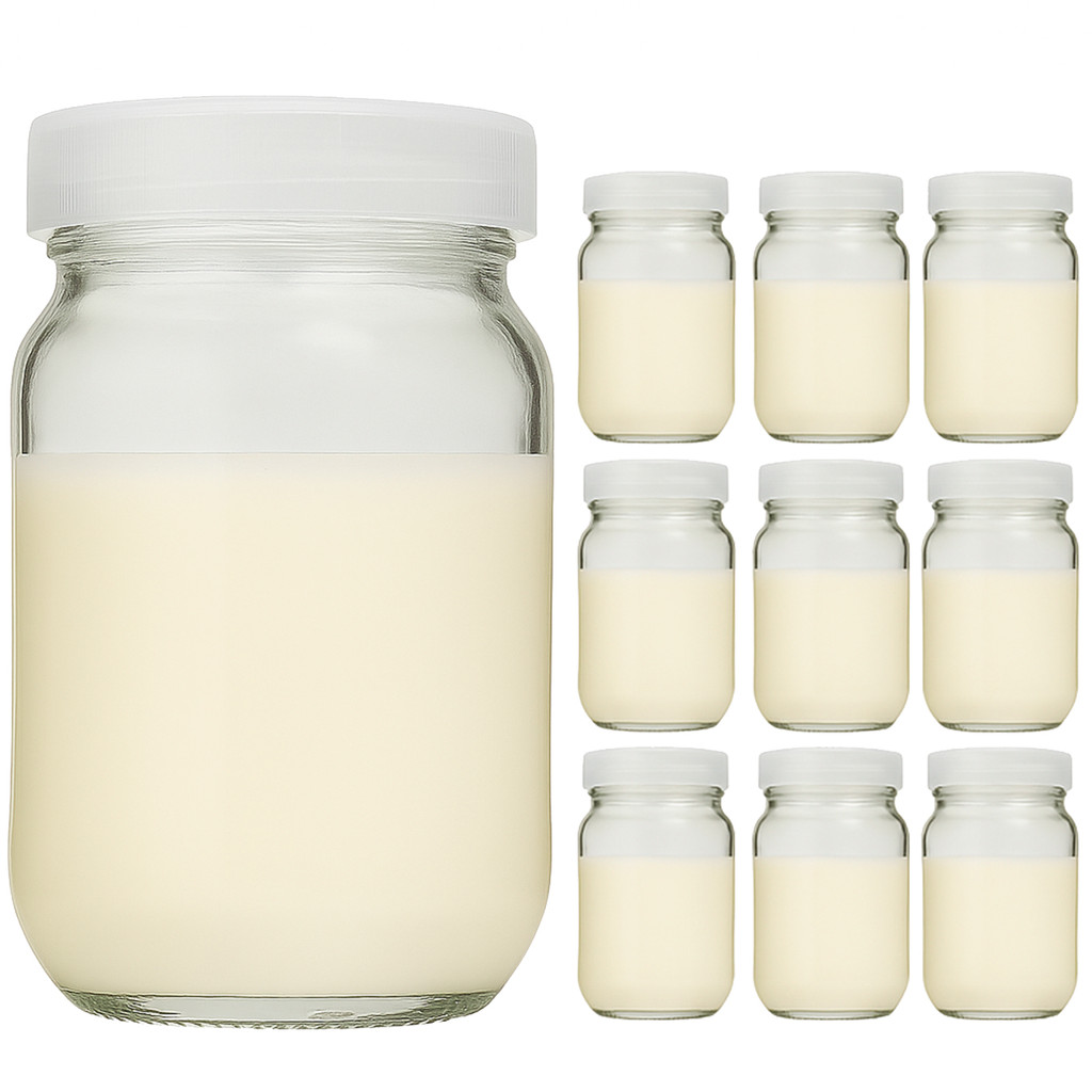 Pote para Leite Materno de Vidro Tampa Plastica BPA Free 200ml - 10 Unidades