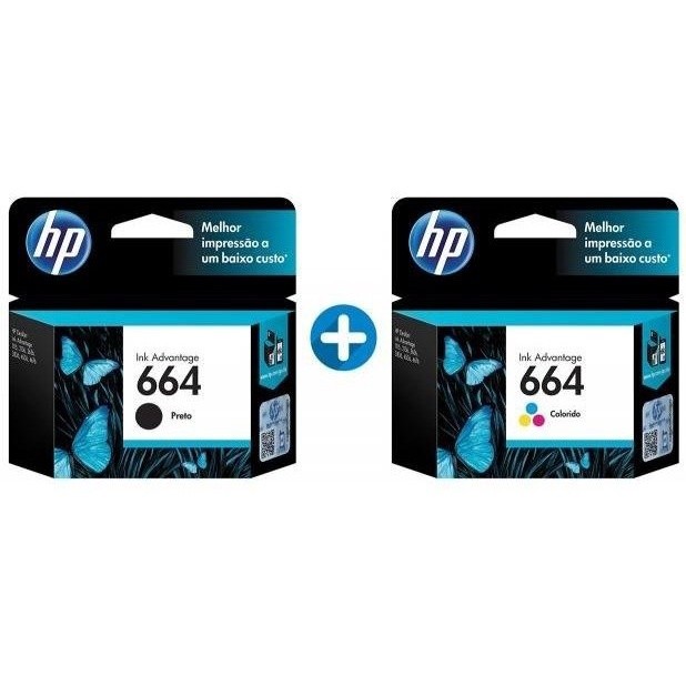 Kit Cartucho Hp 664 Preto + Hp 664 Colorido Original Nf em Oferta na Shopee