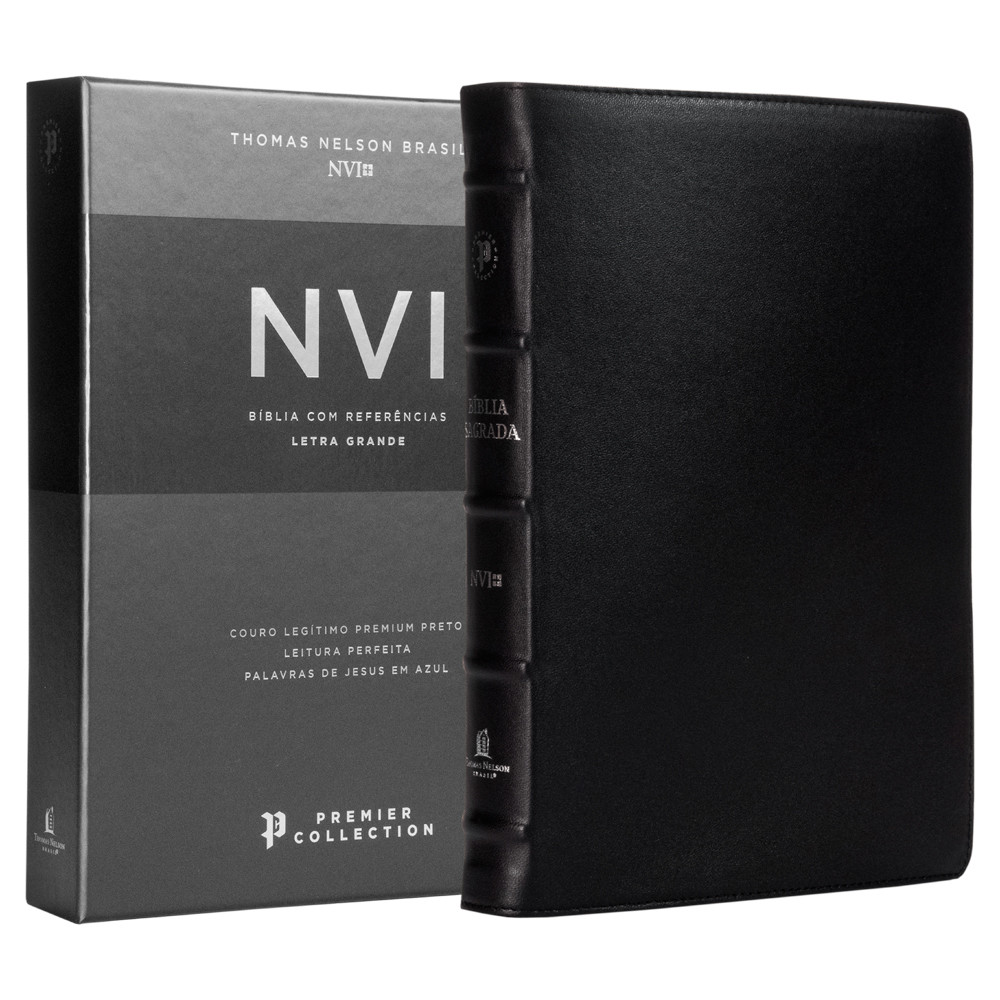 Bíblia Sagrada | NVI | Premier Collection | Capa Couro Luxo Preta