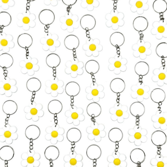 Flor Branca 10un Chaveiro Lembrancinha Florzinha Margarida Novo