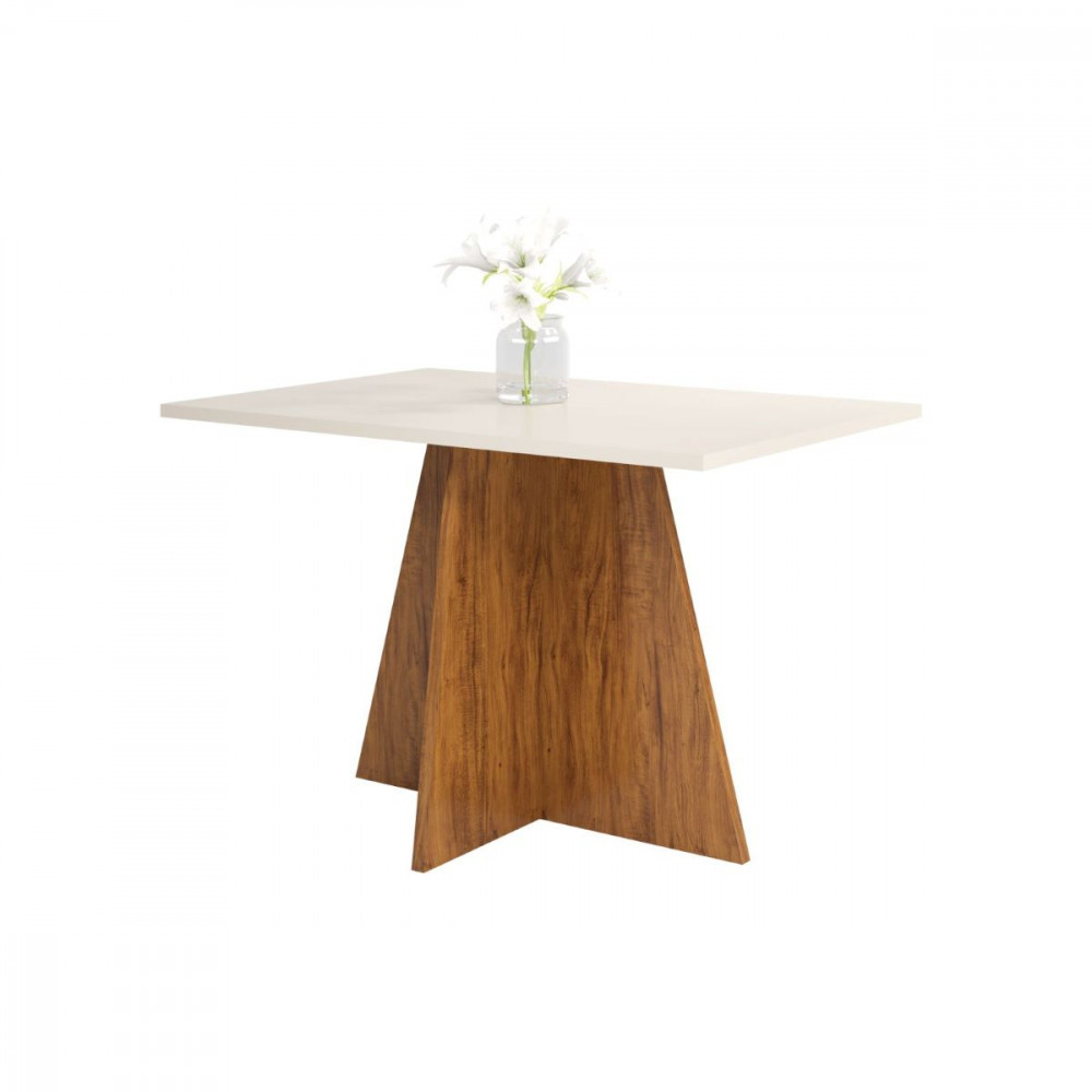 Mesa Passion 120x80cm Imbuia/Blonde Off White Viero - Home & Living