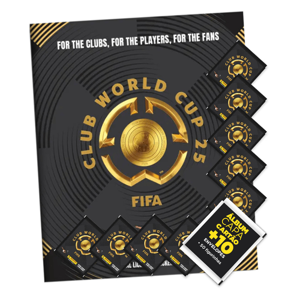 Álbum FIFA Club World Cup 2025 Capa Mole + 10 envelopes (50 Figurinhas) - Mundia